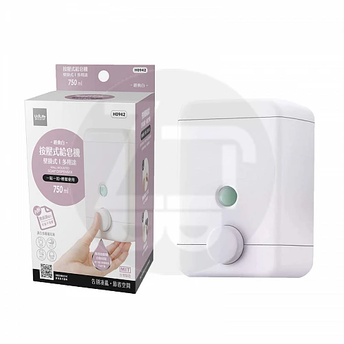 H0942-壁掛按壓式多用途給皂機750ML經典白